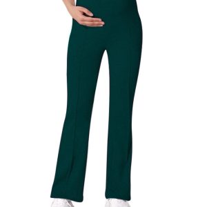 Adjustable Maternity Flare Pant Deep Sea Green