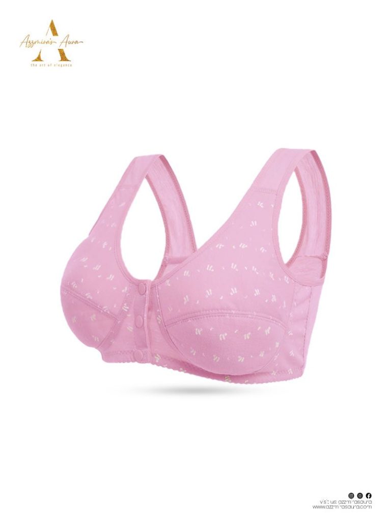 Nursing Ease Front-Button Maternity Bra Pink